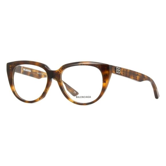 New Authentic  BALENCIAGA Havana Cat Eye BB0131 008 Glasses Women - Picture 1 of 4